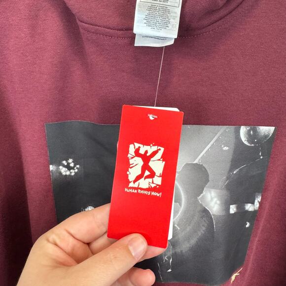 Reebok Unisex Maroon Hip Hop Graphic Pullover Hoodie Size Large - Picture 6 of 9